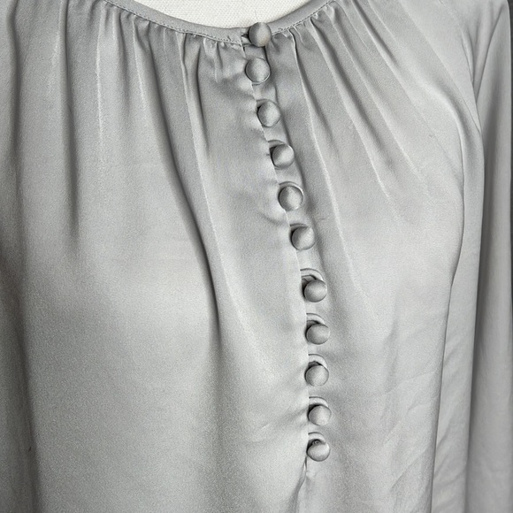 J. CREW SMALL GRAY SILVER LOOSE BLOUSE - Picture 2 of 6